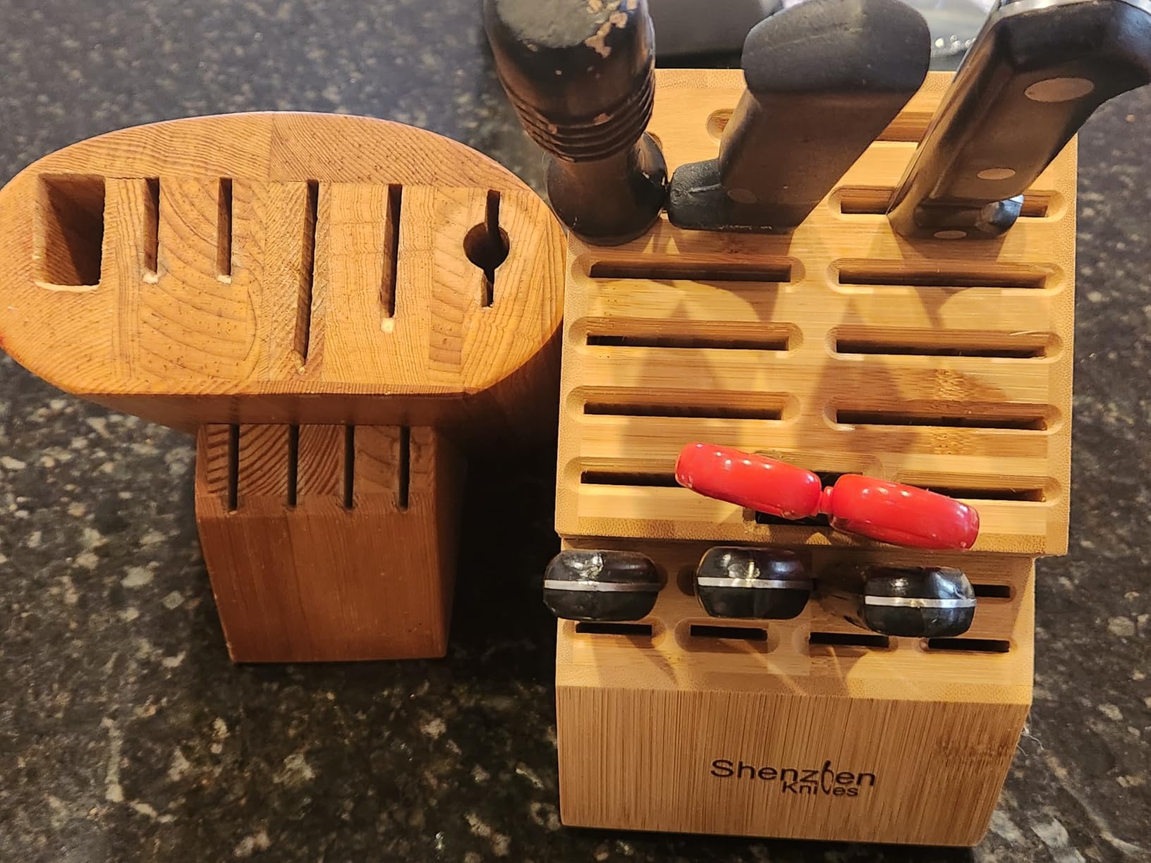 Shenzhen Knives 20 Slot Bamboo Countertop Knife Block – Large, 8x5.25x11 customer photo 2