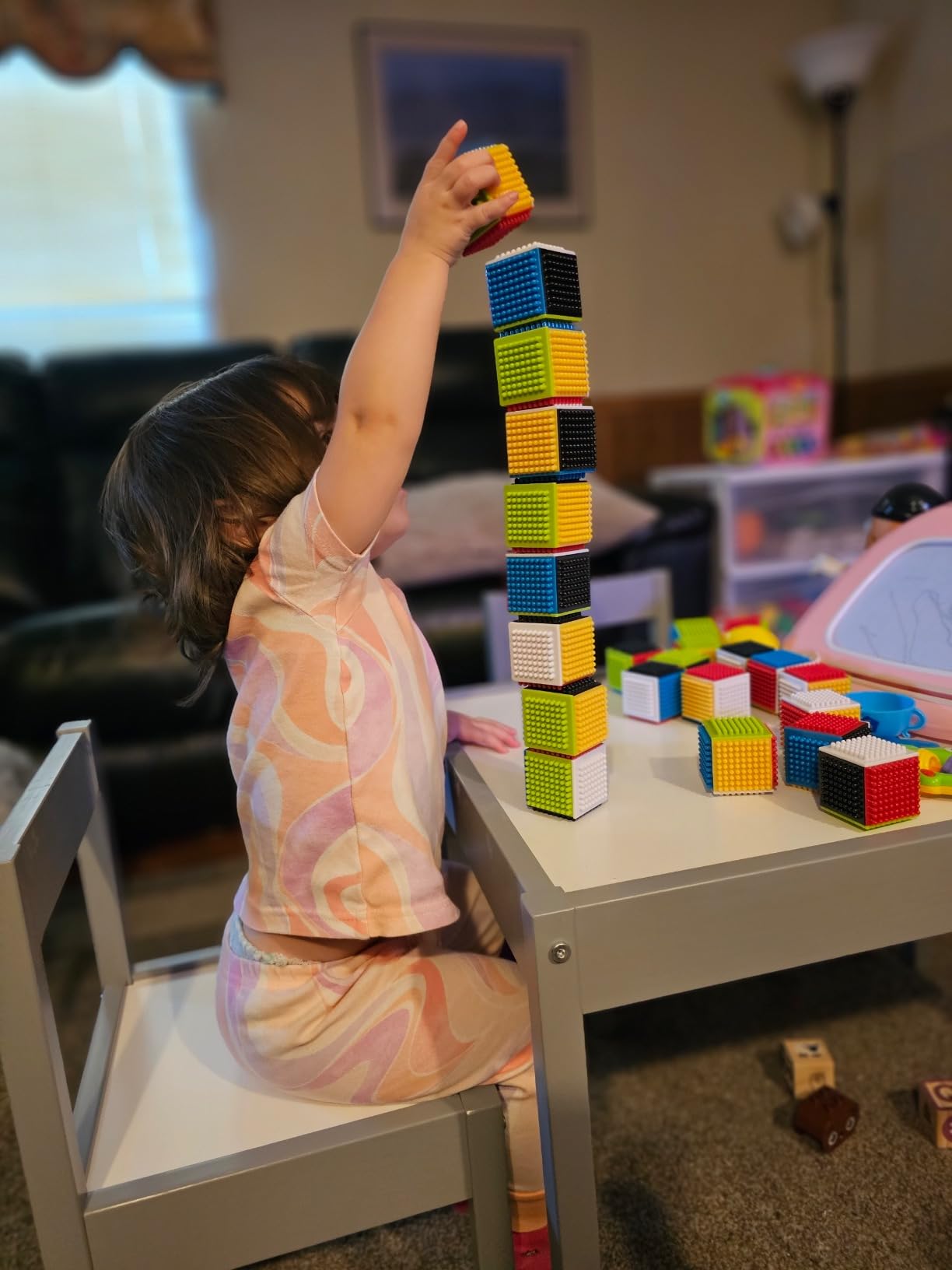 Infantino Press & Stay Sensory Blocks, Developmental Activity Blocks, 24-Piece Multicolor Stacking Toy Set for Babies & Toddlers 12 Months+ customer photo 2
