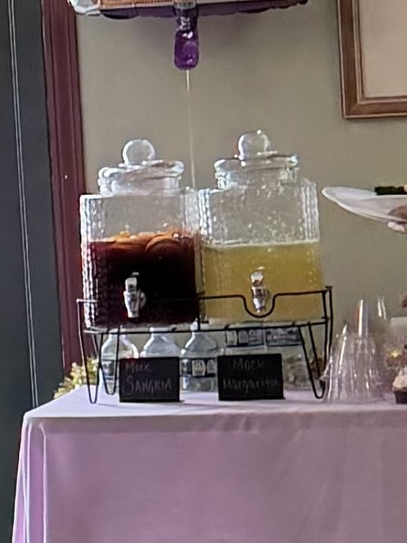 Style Setter Glass Beverage Drink Dispenser w/Metal Stand Set of 2, 1.5 Gal customer photo 2