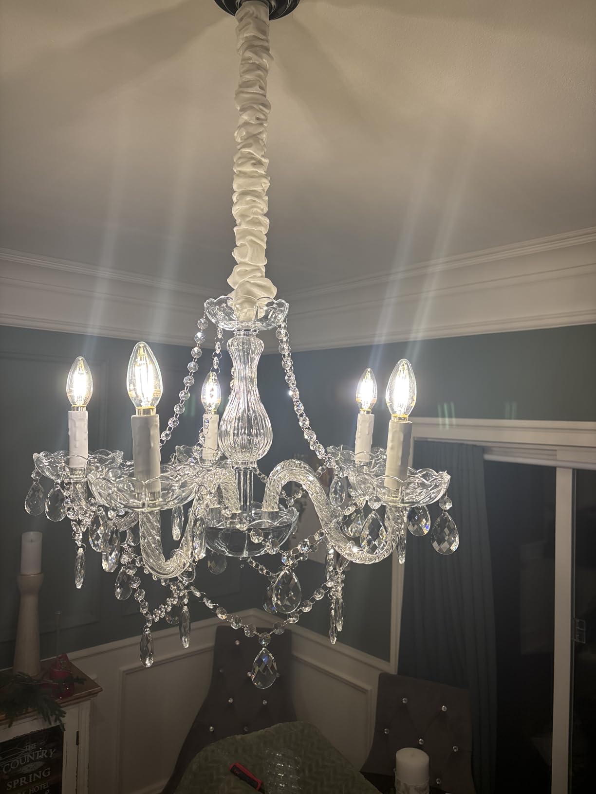 Saint Mossi 5 Light Modern Contemporary Elegant K9 Crystal Glass Chandelier Pendant Ceiling Lighting Fixture customer photo 2