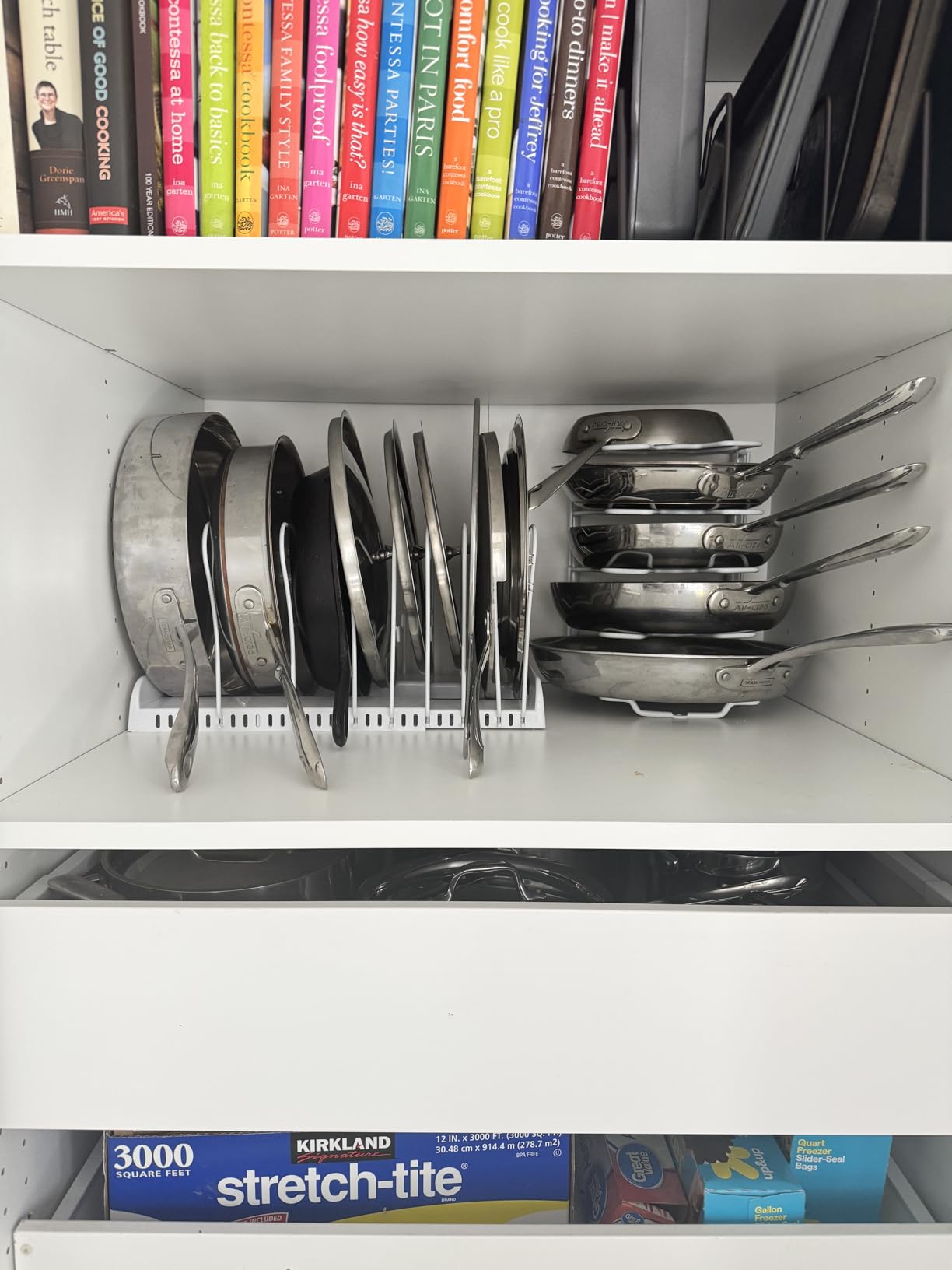 Deco Brothers Pan Organizer Rack for Kitchen Cabinet and Counter, Bronze customer photo 1