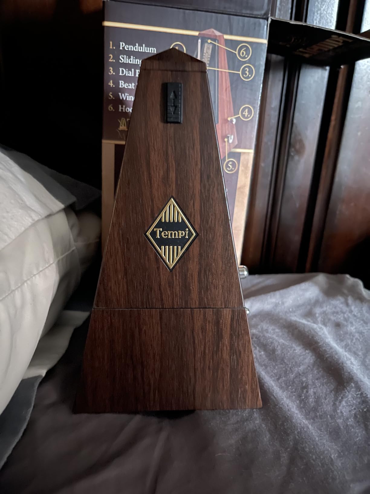 Tempi Metronome for Musicians - Mechanical Metronome for Piano, Metronome for Guitar/Violin or Metronome Music for Adults and Kids (Plastic Brown Grain Veneer) customer photo 2