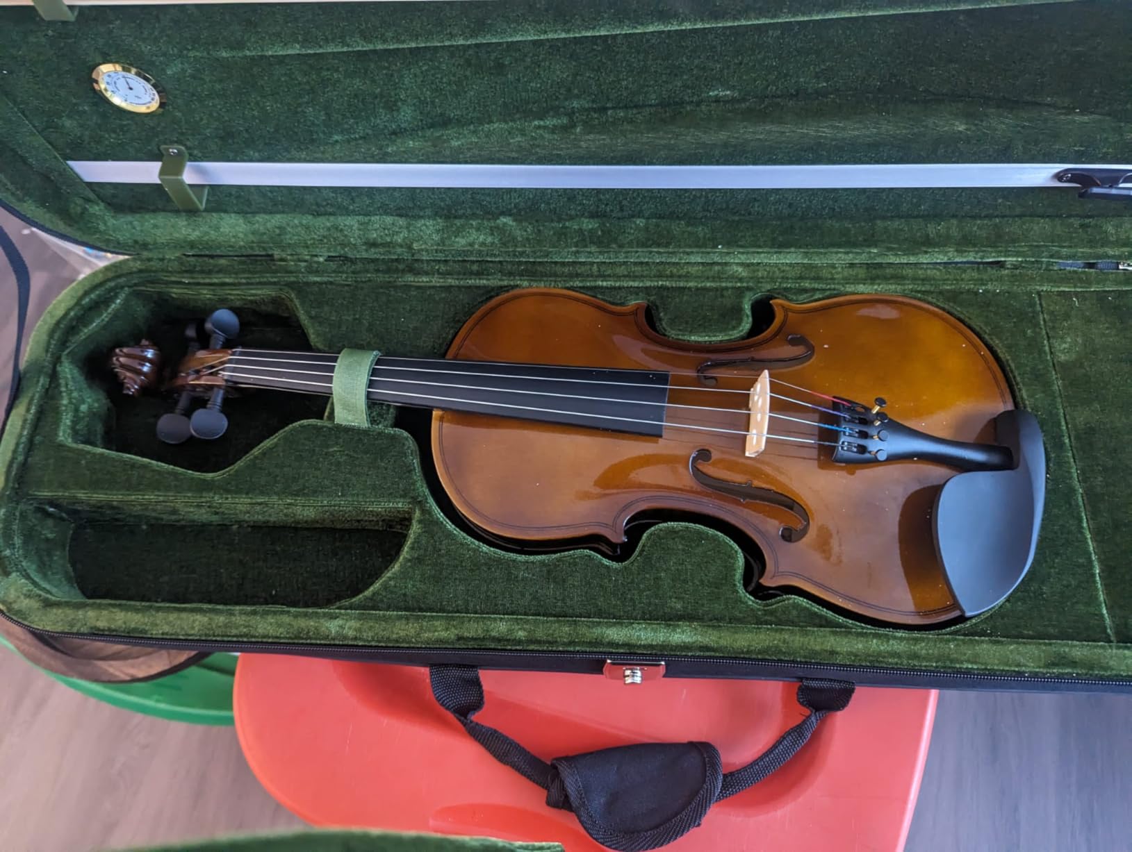 SKY 4/4 Full Size Professional Oblong Shape Lightweight Violin Hard Case with Hygrometer customer photo 2