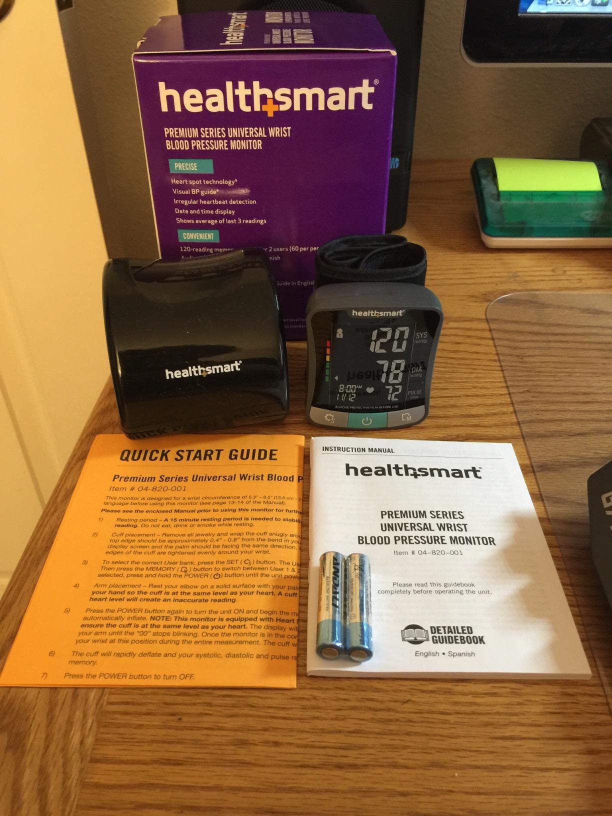 HealthSmart Digital Premium Wrist Blood Pressure Monitor with Cuff That Measures Pulse Heartbeat and High or Low BP, 120 Reading Memory Stores Up to 60 Readings for 2 Users customer photo 2