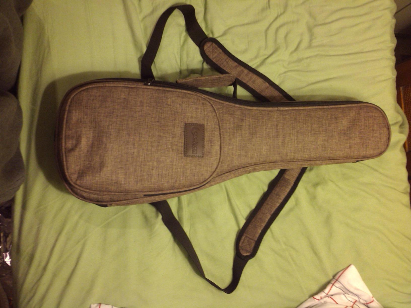 Waterproof Durable Colorful Ukulele Cotton Case Bag with Storage (21in, black) customer photo 2