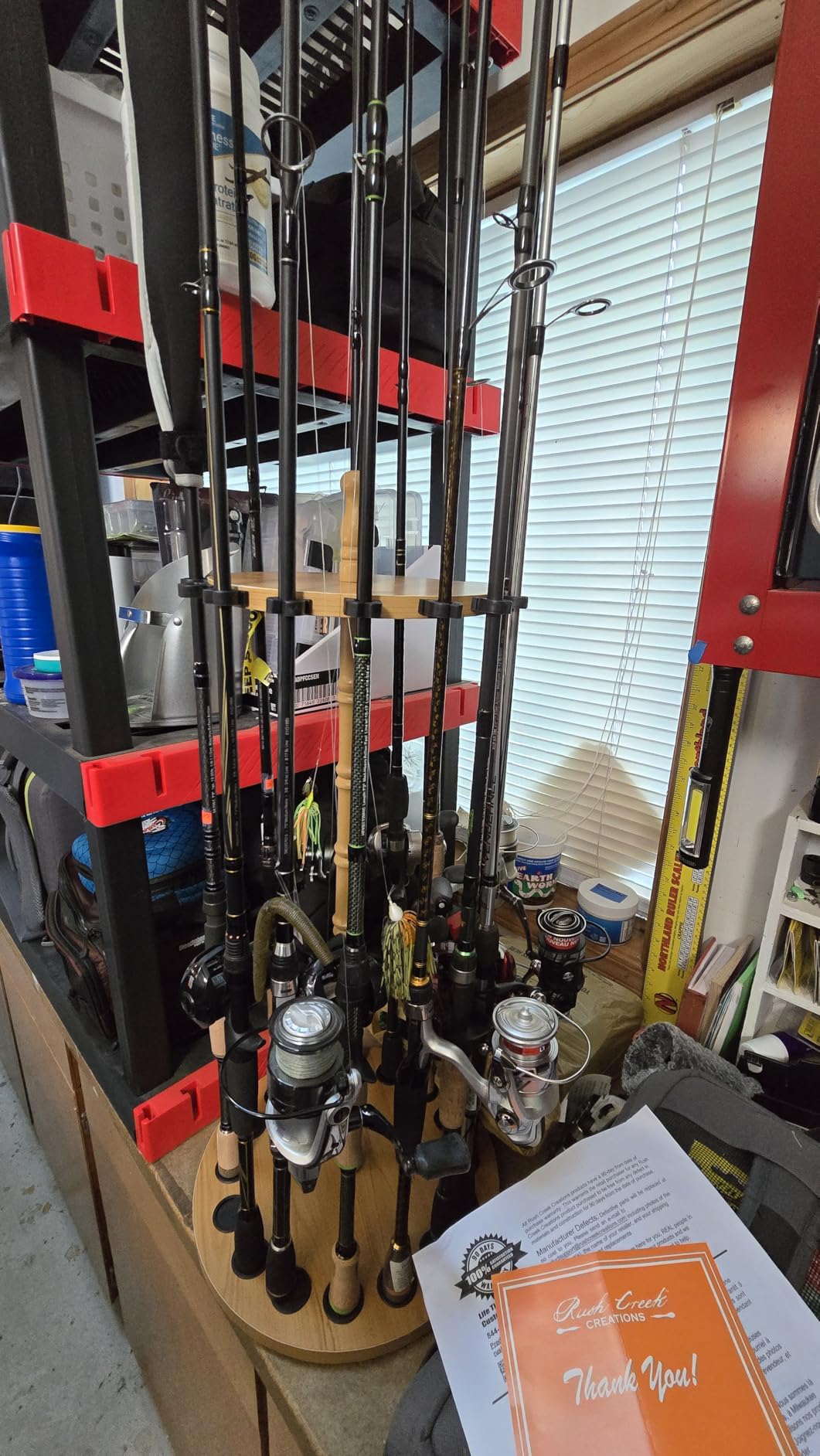Rush Creek Creations 16-Rod Round Fishing Rod Holder for Garage, Tackle Box customer photo 2