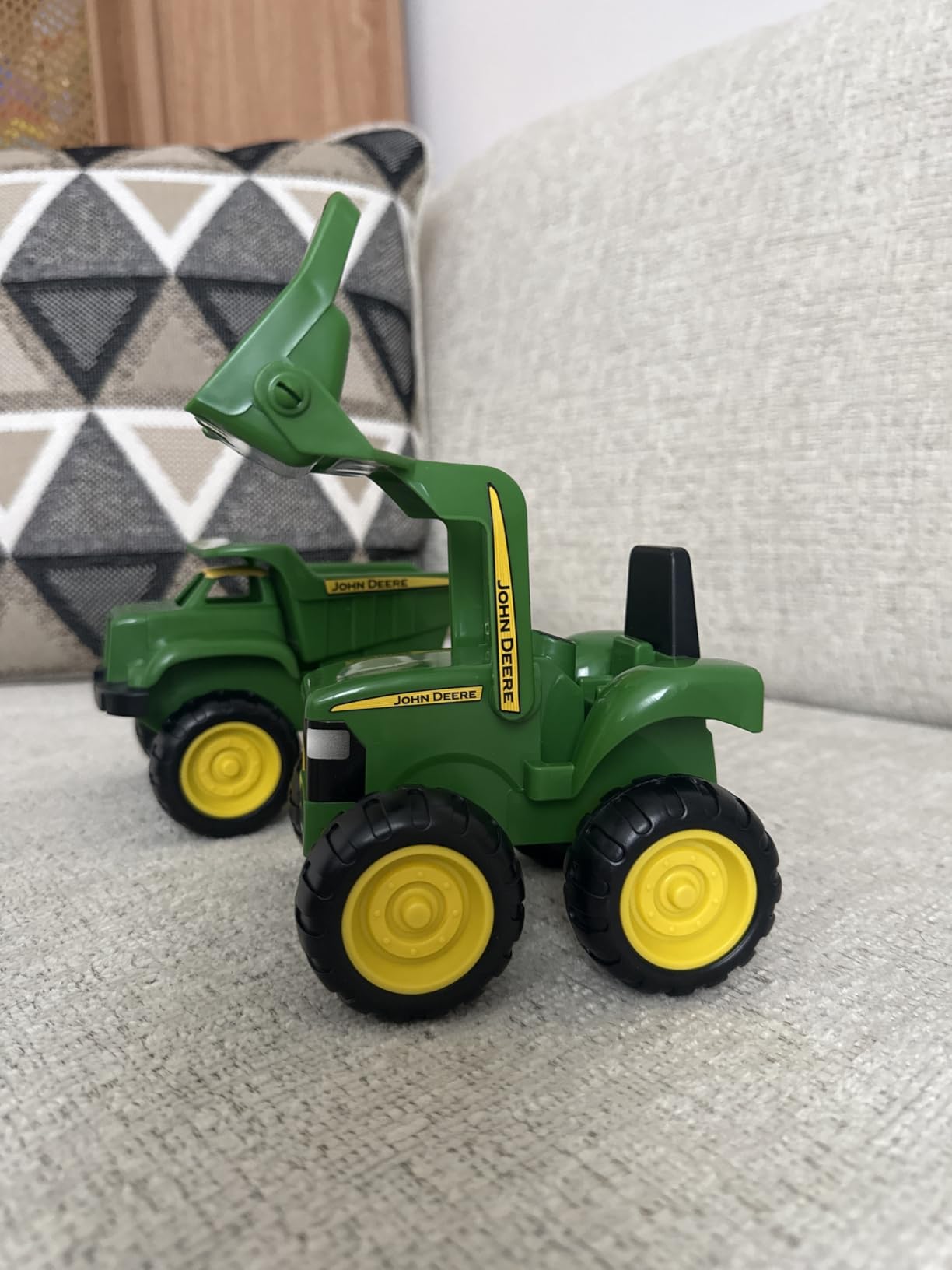 TOMY John Deere Sandbox Vehicle Set - Dump Truck and Tractor Toy - 6 Inch customer photo 2