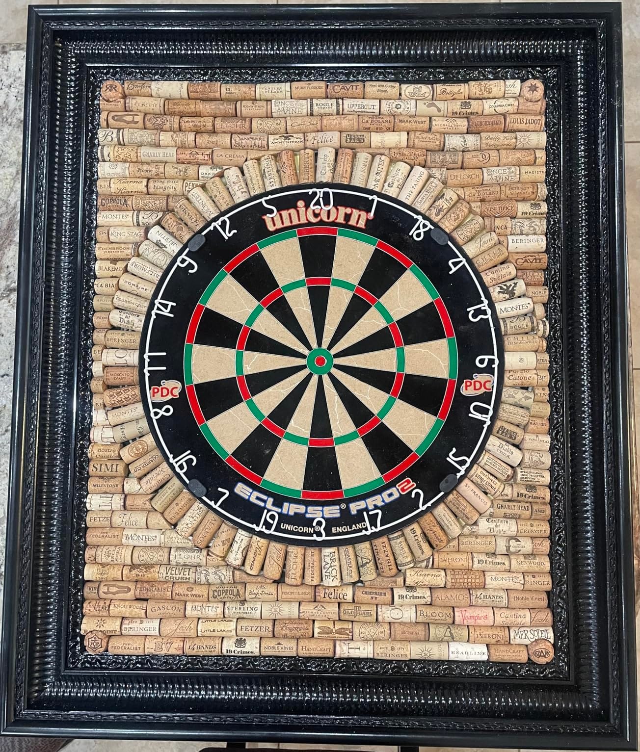 Unicorn Eclipse Pro 2 Bristle Steel Tip Dartboard with American Legend Dartboard Cabinets – Ultra-Slim Bullseye – High-Vis Rotatable Number Ring – 30% Thinner Wire customer photo 1
