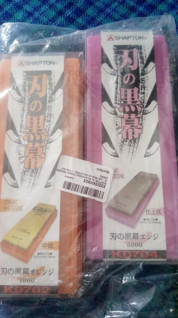 SHAPTON Ha No Kuromaku Ceramic Whetstone (A-set) Medium Grit (#1000) + Fine Grit (#5000) customer photo 2