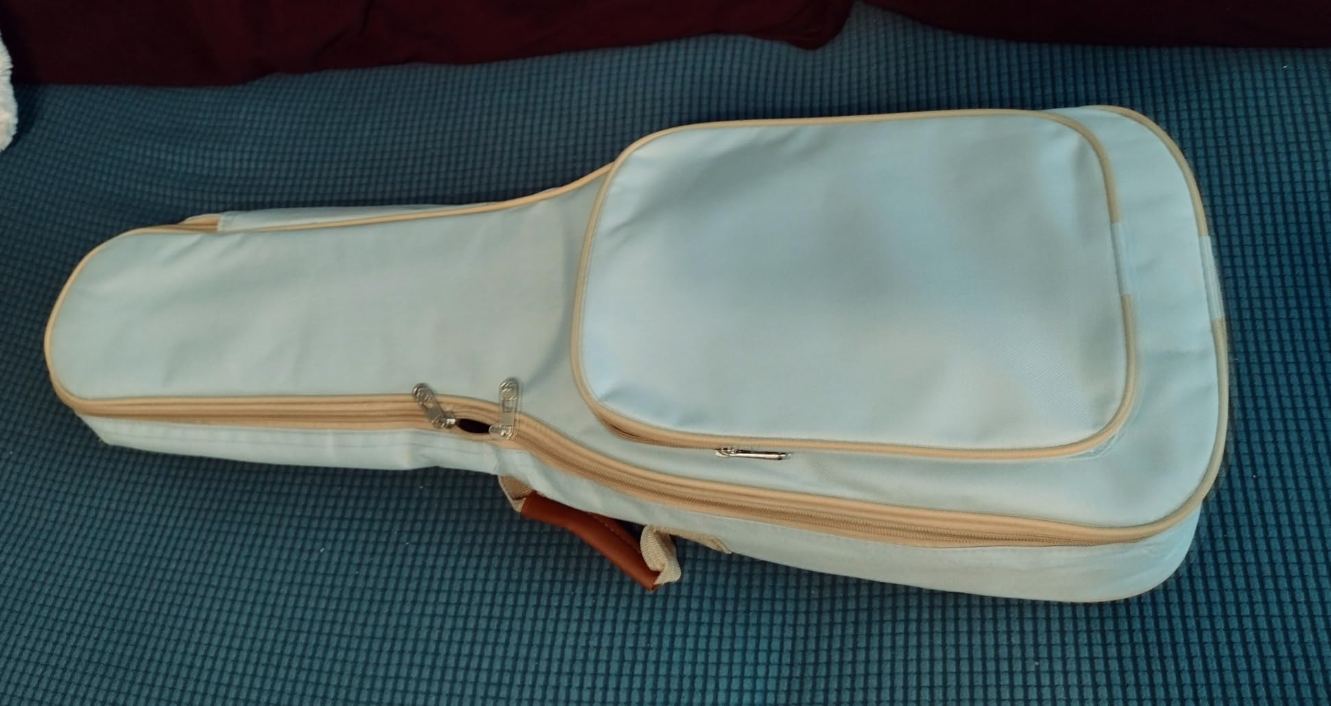 10MM Leather Handles Thick Durable Colorful Ukulele Case Bag with Storage (21in, Light Blue) customer photo 2