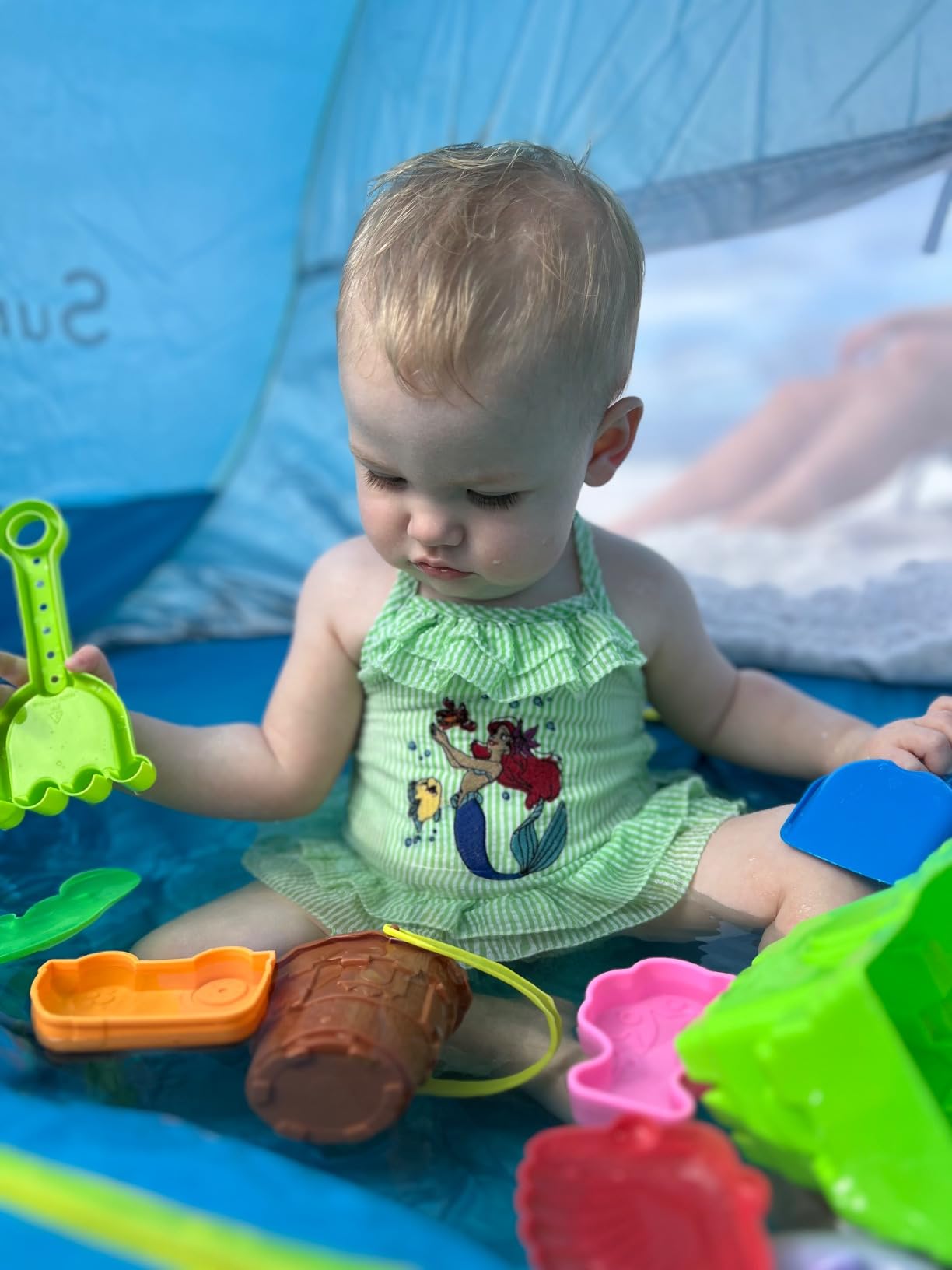 Baby Beach Tent UPF 50+, Pop Up Sun Shelter with Pool for Infant Toddler customer photo 1