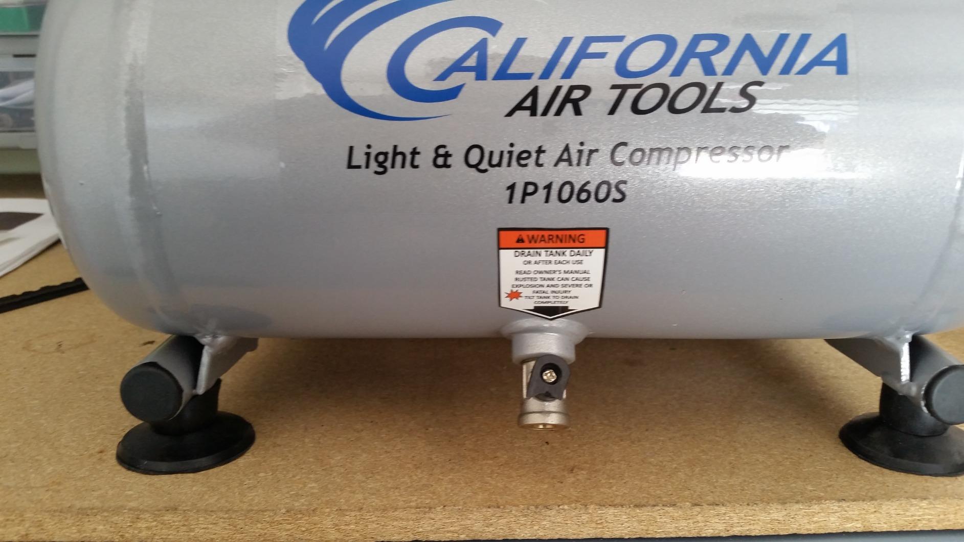 California Air Tools CAT-1P1060S Light & Quiet Portable Air Compressor, Lightweight, Ultra Quiet, Oil-Free, 1 Gallon Steel Tank, .6 HP, 56 dBA Noise Level, Silver customer photo 1