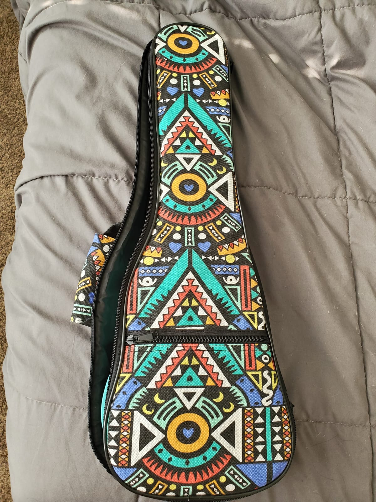 10MM Sponge Padding Waterproof Durable Colorful Conventional Ukulele Case Bag with Storage (21 Inch, Bohemia No.2) customer photo 2