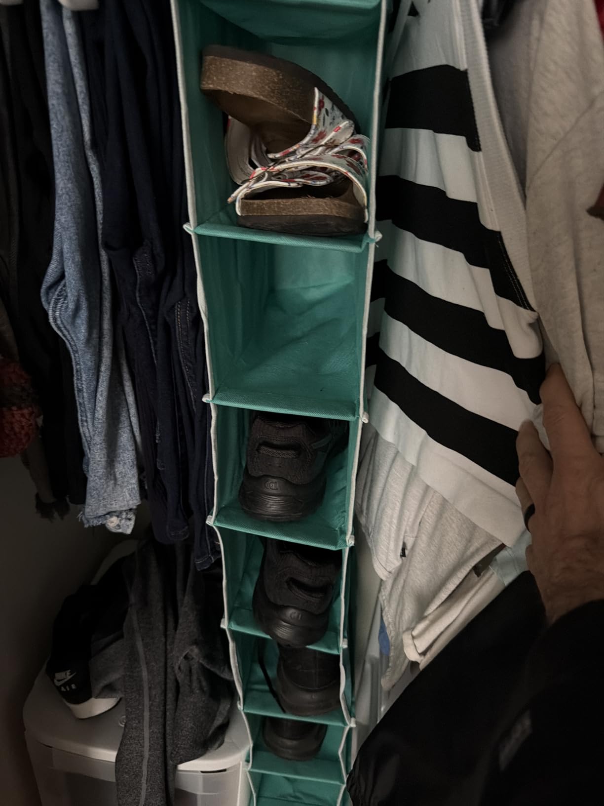 Simple Houseware 10 Shelves Closet Hanging Shoe Organizer, Gray customer photo 2