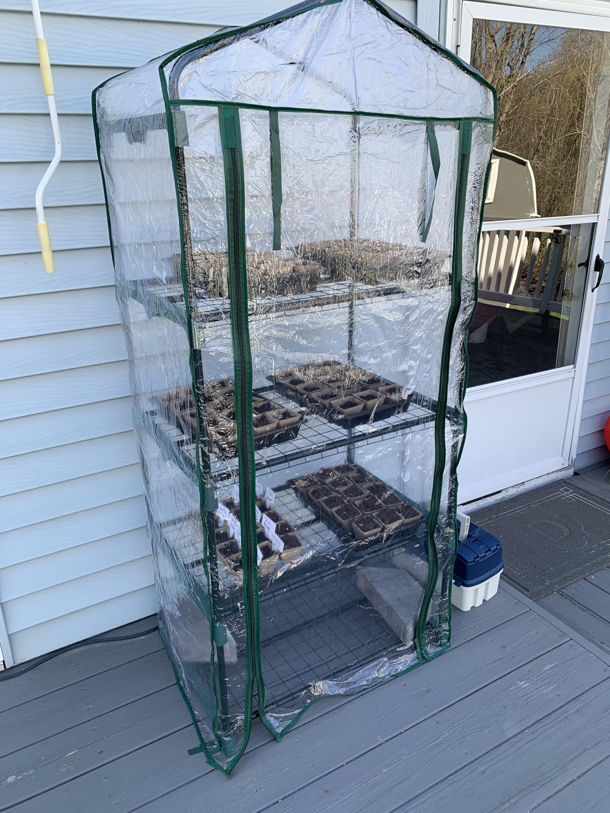 Pure Garden 4 Tier Mini Greenhouse, 27.5x19x63-Inch customer photo 1