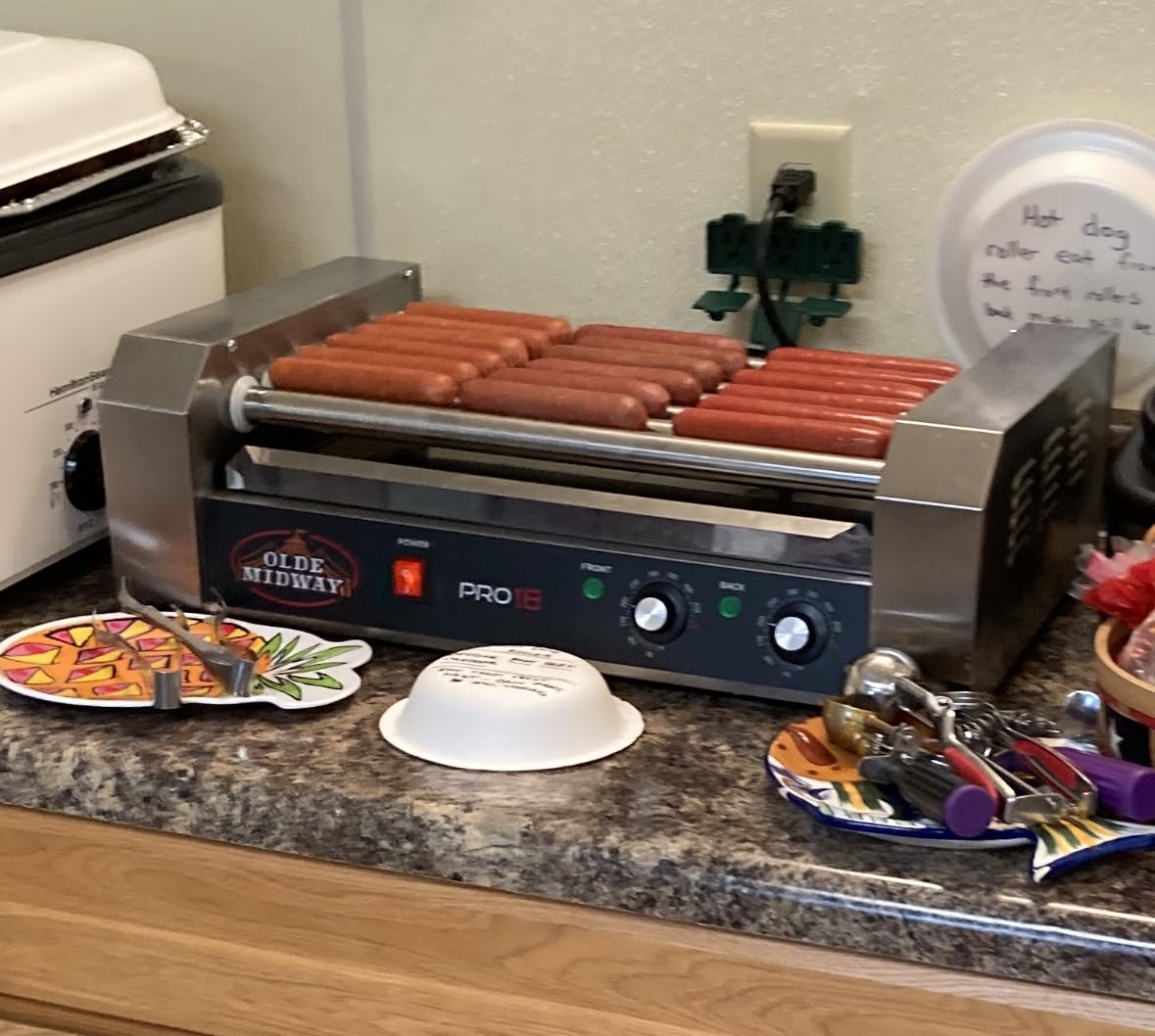 Olde Midway Electric 18 Hot Dog 7 Roller Grill Cooker Machine 900-Watt - Commercial Grade customer photo 2