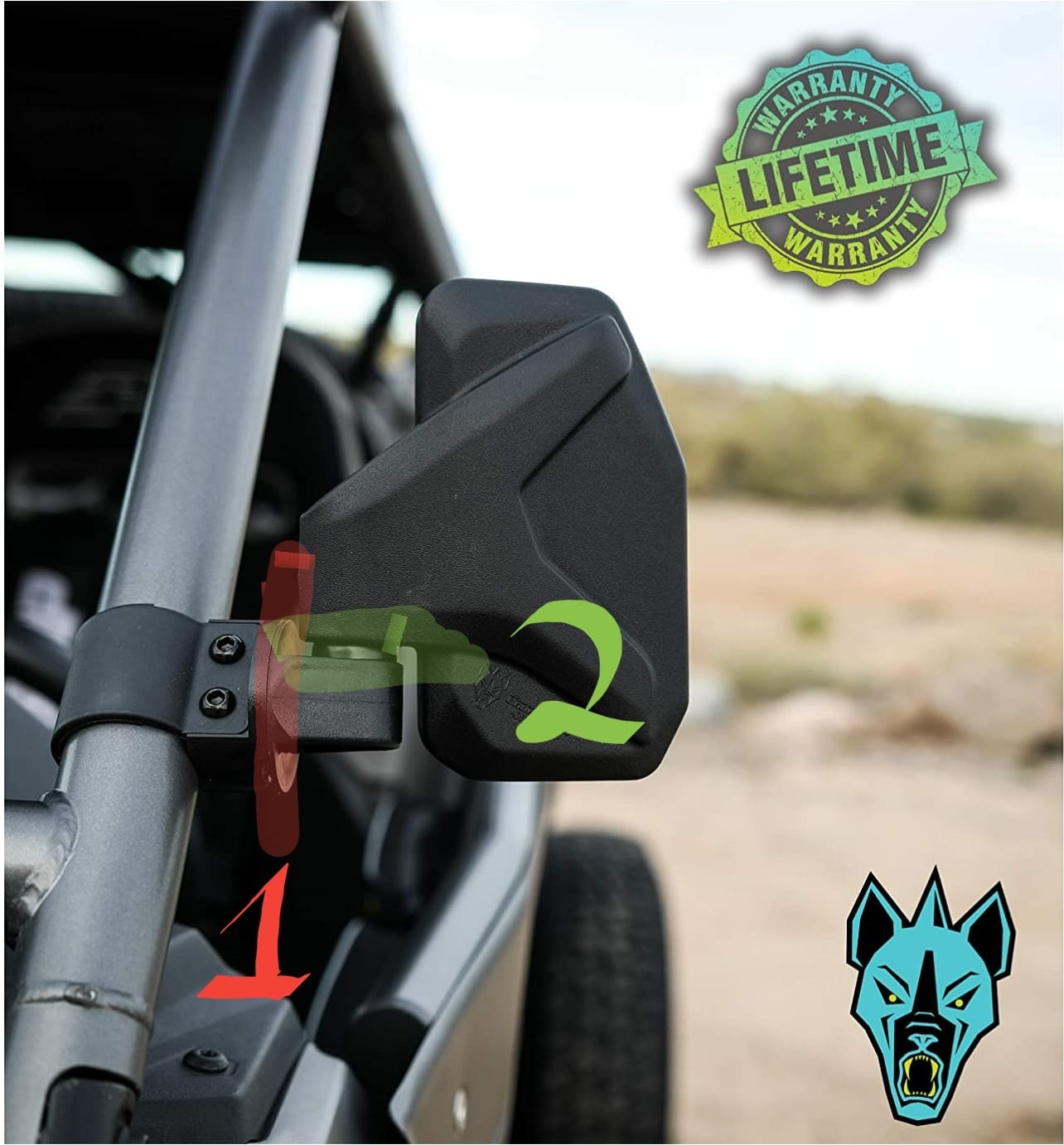 Chupacabra Offroad UTV Side Mirror Kit (2 Pack) Fits 1.6