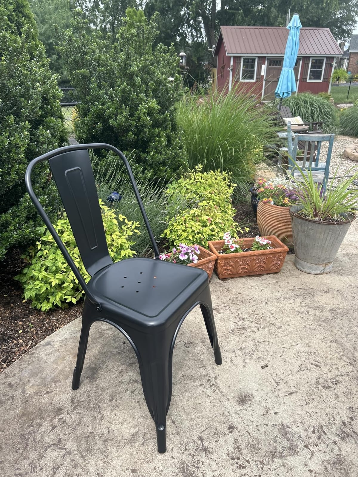 FDW | Metal Dining Chairs | Set of 4, Black | 330lbs Load customer photo 2
