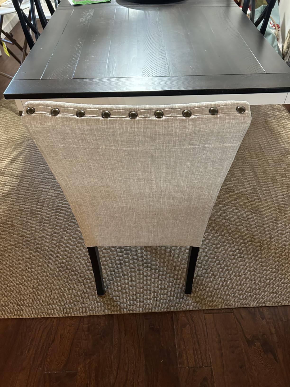 Roundhill Furniture Biony Fabric Dining Chairs with Nailhead Trim, Set of 2, Tan customer photo 1