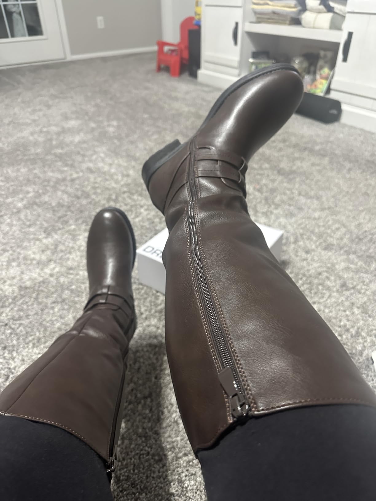 DREAM PAIRS Women's Knee High Buckle Riding Boots customer photo 1