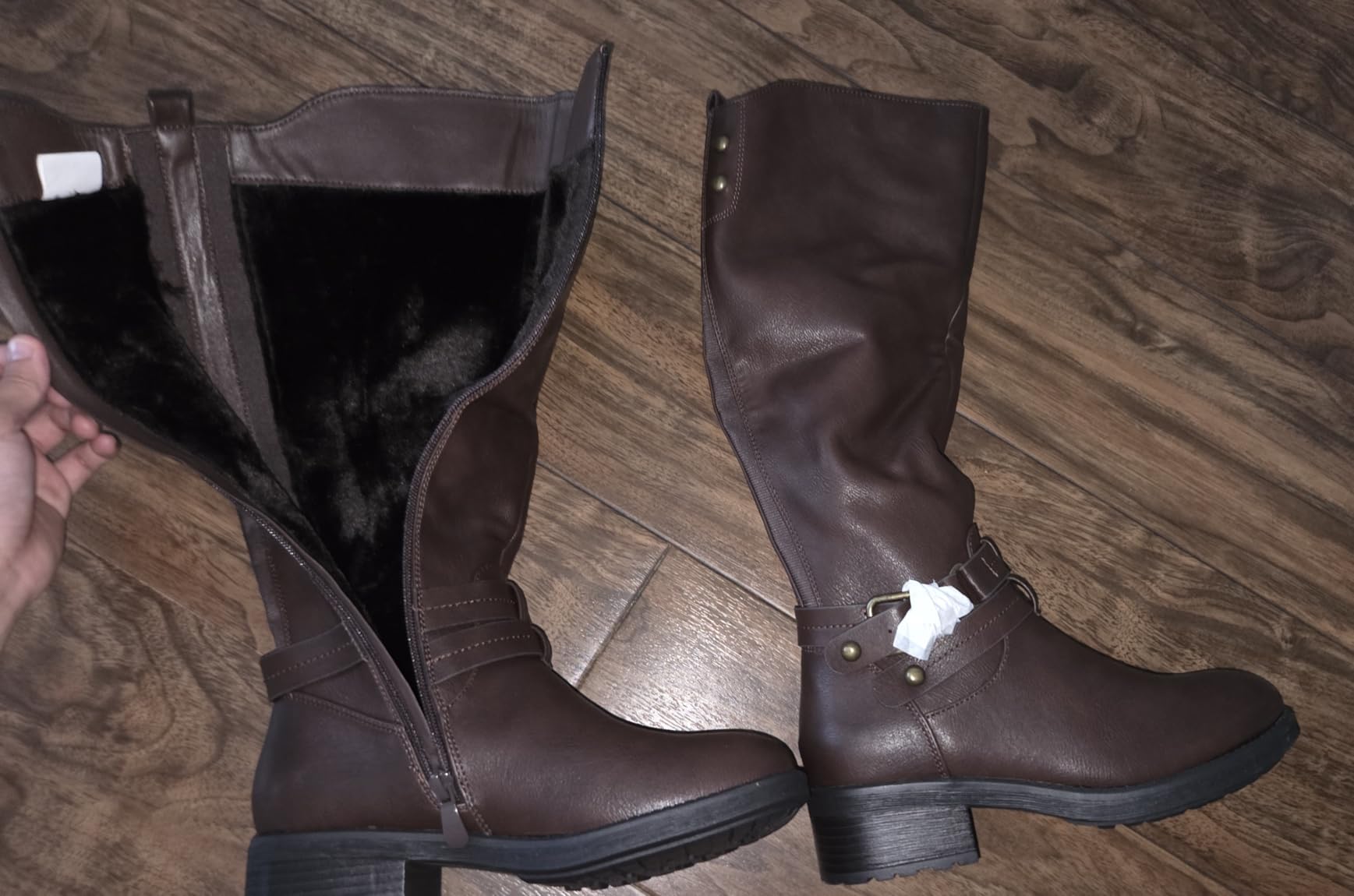 DREAM PAIRS Women's Knee High Buckle Riding Boots customer photo 2