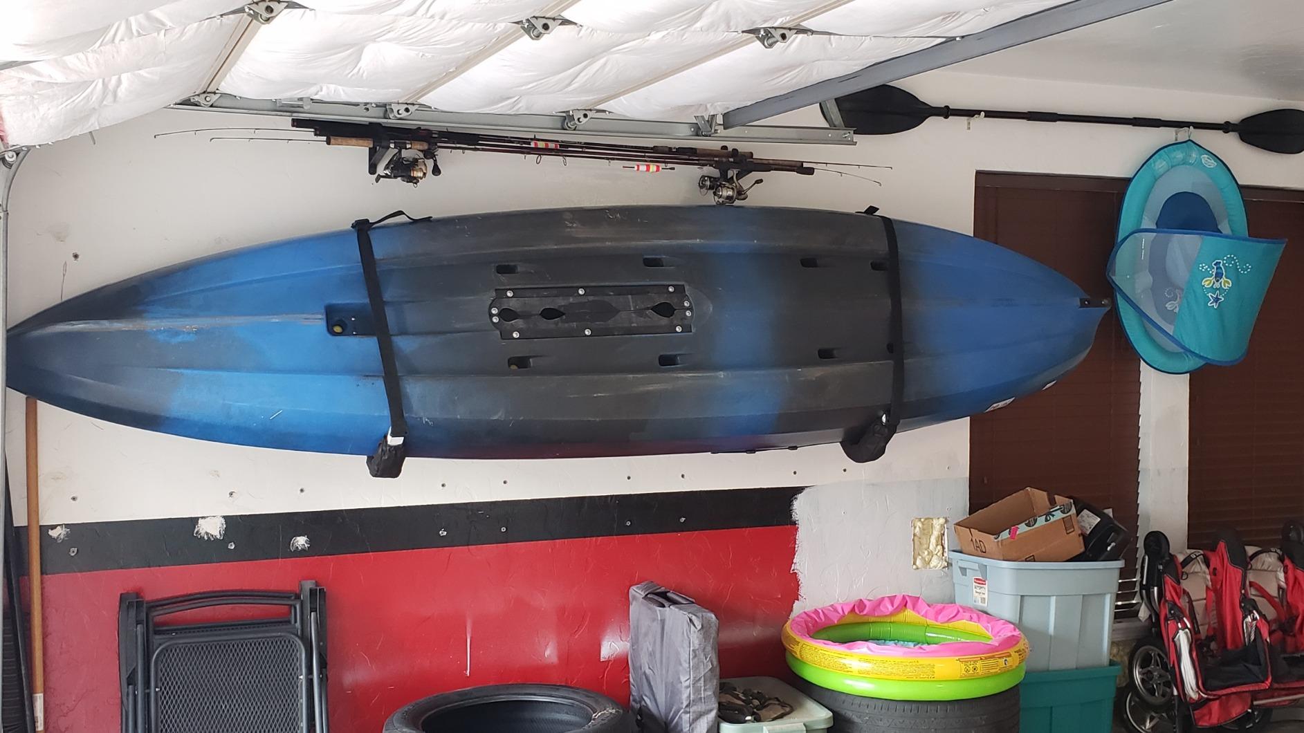 Kayak Wall Mount Storage Rack, Heavy Duty Steel, 125LB Capacity | High Quality Powder-Coated Steel Wall Racks for Indoor/Outdoor Storage of Kayaks and SUP Paddleboards. customer photo 1
