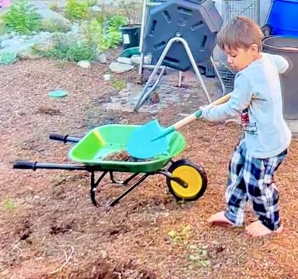TOMY John Deere Kids Wheelbarrow - 34 Inch - Kids Gardening Tools - John Deere Toys - Ages 2 Years and Up customer photo 1