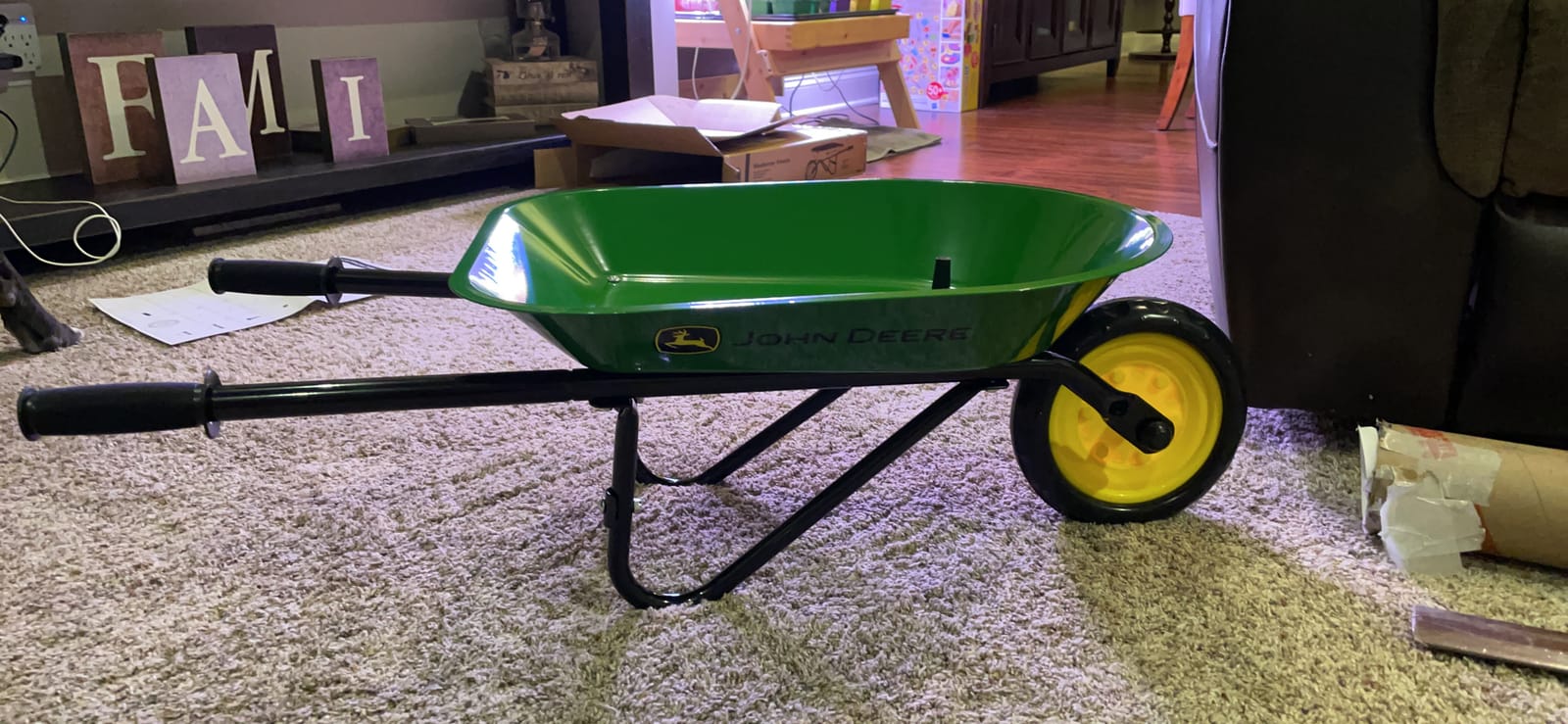 TOMY John Deere Kids Wheelbarrow - 34 Inch - Kids Gardening Tools - John Deere Toys - Ages 2 Years and Up customer photo 2