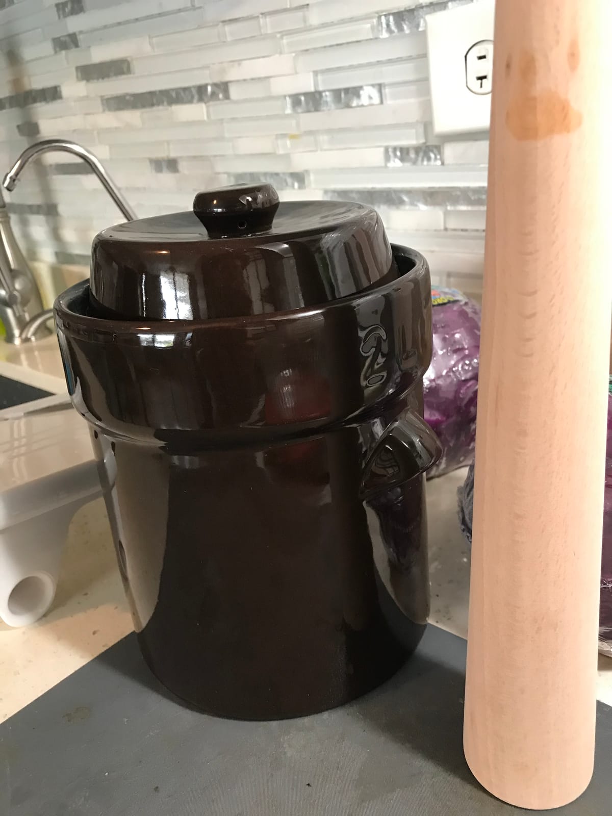 Fermentation Crock 1/2 Gallon - Sauerkraut Crock with Weights & Pounder customer photo 2