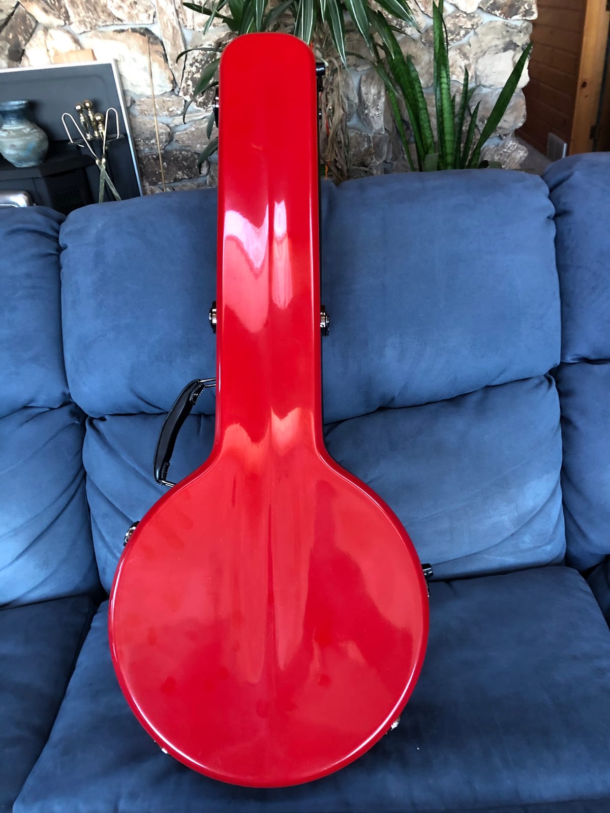 Crossrock Case - Fiberglass Banjo Case - Fits 5-String Resonator Styles - Padded Straps, Interior Compartment, Fixed & Removable Padding - Includes TSA Lock - Navy Blue customer photo 2