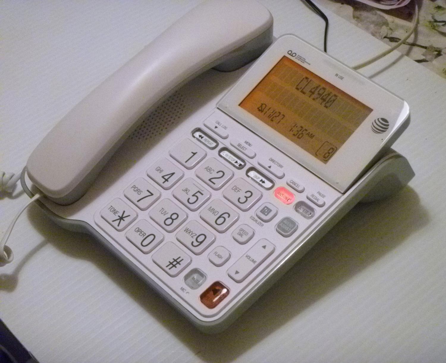 AT&T CD4930 Black Corded Phone with Digital Answering System, Caller ID, Extra-Large Tilt Backlit Display & Big Buttons customer photo 1