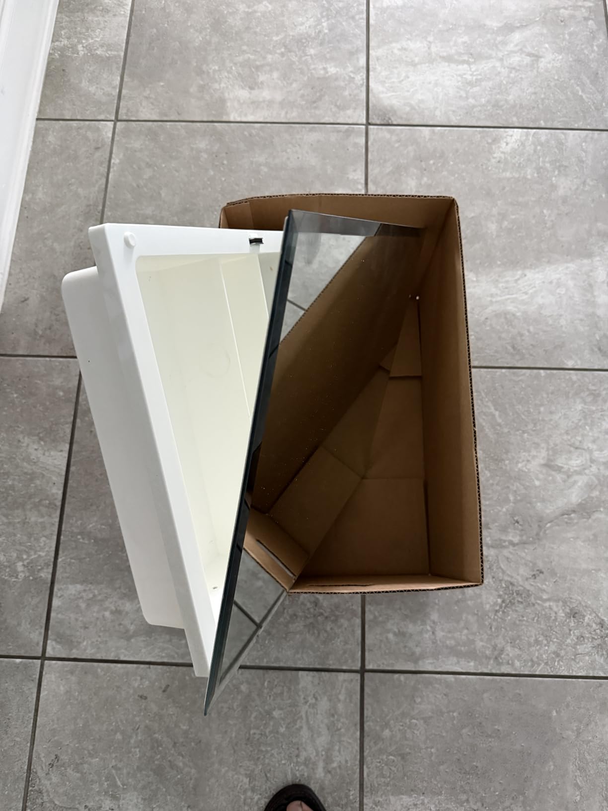 14x24 Aiden Recessed Wall Niche Medicine Cabinet Replacement, in The Wall Bathroom Cabinet Insert Shelf/Shelves, Made in North America, Real Wood, NO MDF, Beadboard, White customer photo 2