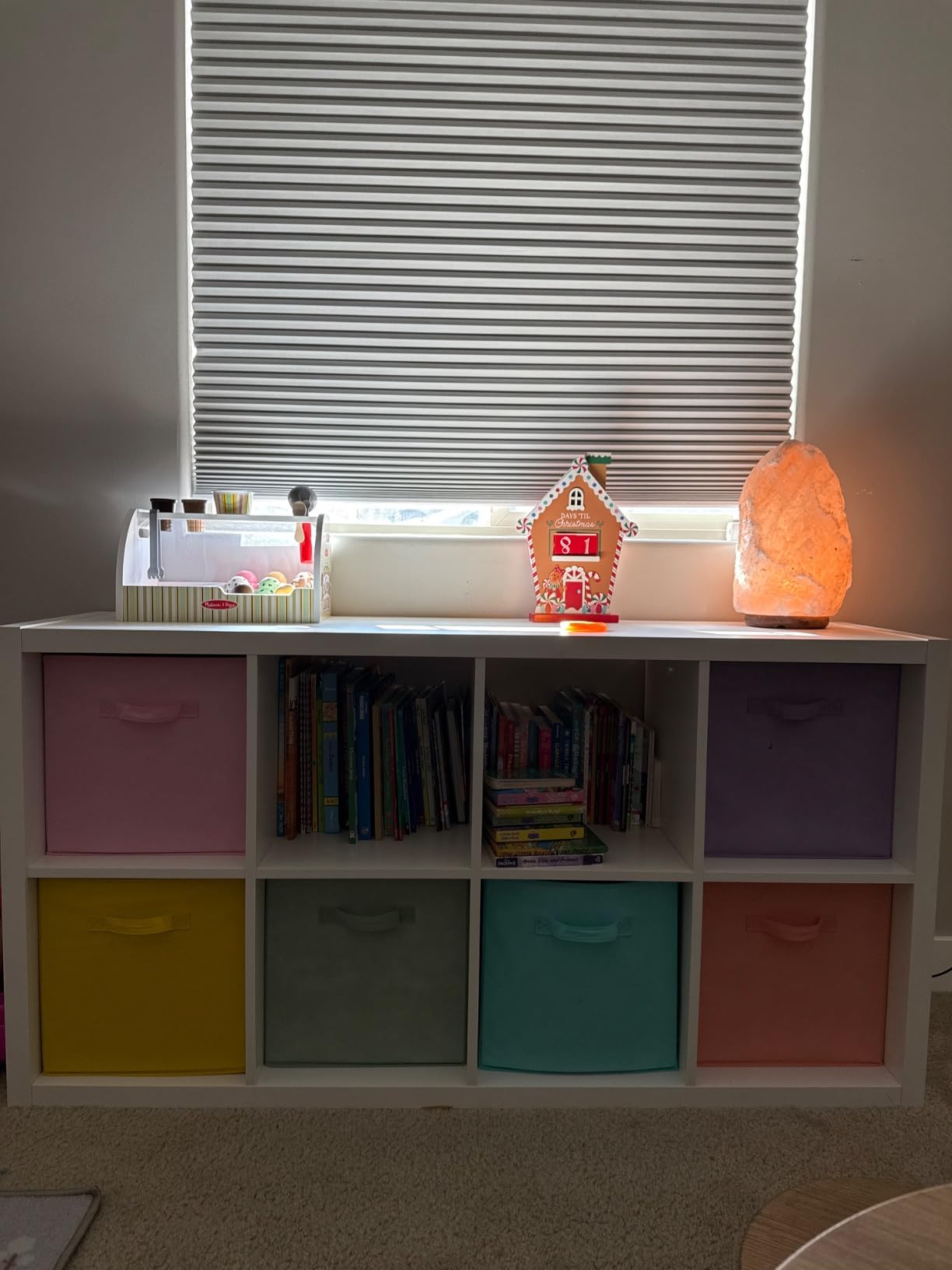 Sorbus 11 Inch Fabric Storage Cubes - Sturdy Collapsible Bins With Handle - 6 Foldable Baskets for Organizing Clothes, Toys, Books - Multi Colored Storage Baskets for Shelves, Kids Room, Closets | Collapsible cubby bins with carry handles for clothes and toys; sturdy colored baskets for kids' rooms. customer photo 2