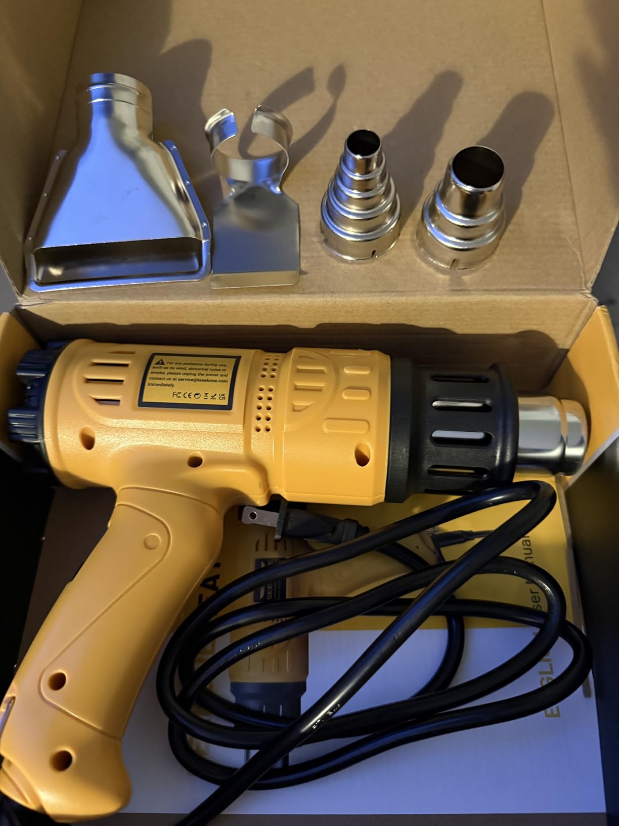 SEEKONE 1800W Heat Gun Variable Temp 122℉-1202℉ for Crafts, Shrink Wrap customer photo 1