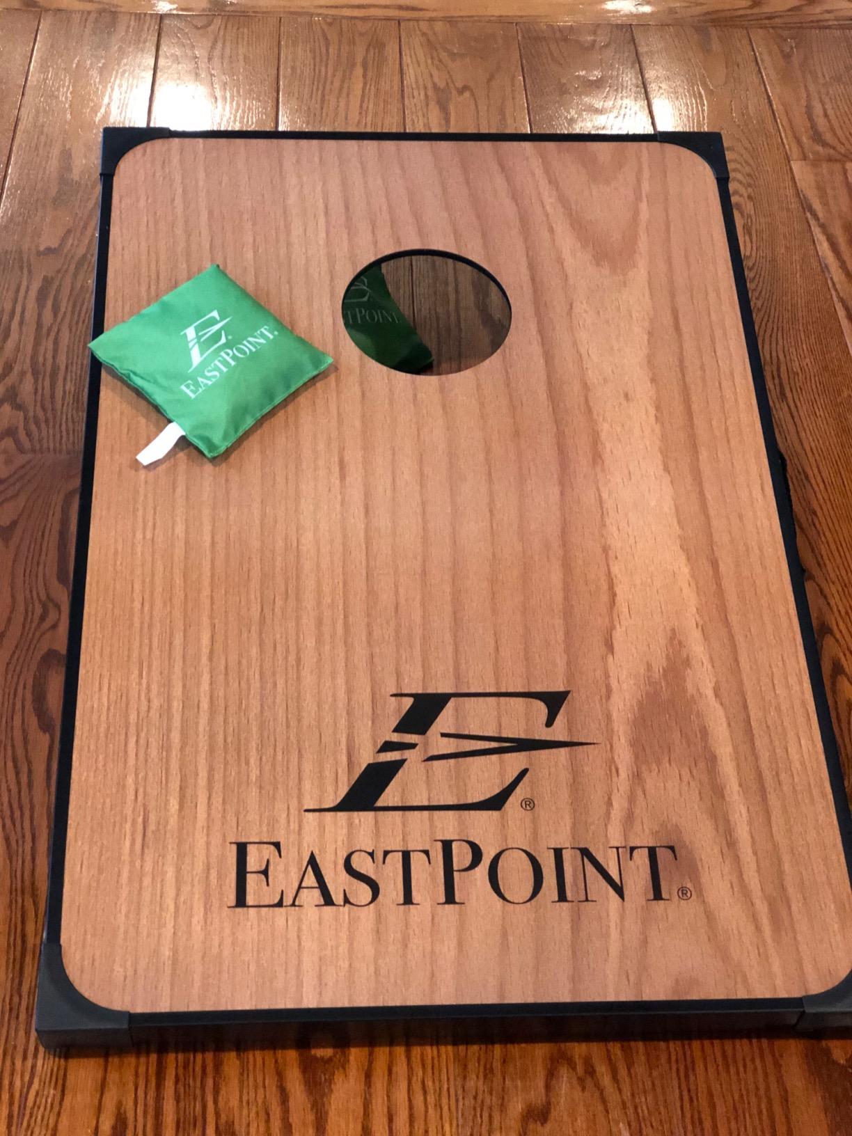 EastPoint Sports Cornhole Game Set Bean Bag Toss MDF - 2' W x 3' L - Built-In Storage, Convenient Carry Handles and 8 Premium Bean Bags customer photo 1