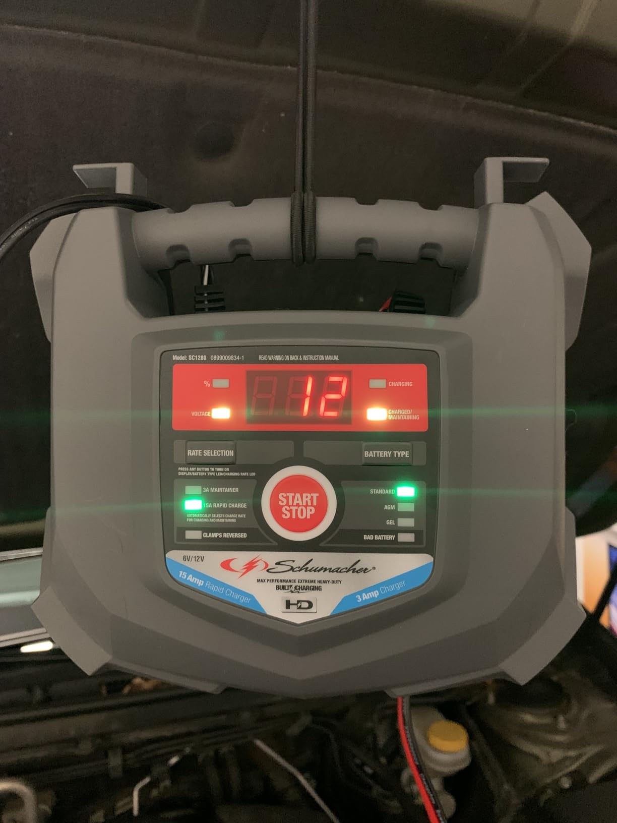 Schumacher Electric Car Battery Charger 12V/6V - Trickle Charger, Maintainer for Automobile & Marine Batteries (AGM/Gel/Deep Cycle) - SC1280 | 3A Trickle Charge, Restores Batteries, Fully Automatic & Microprocessor Controlled – Power Sport, Auto, Marine Batteries customer photo 2