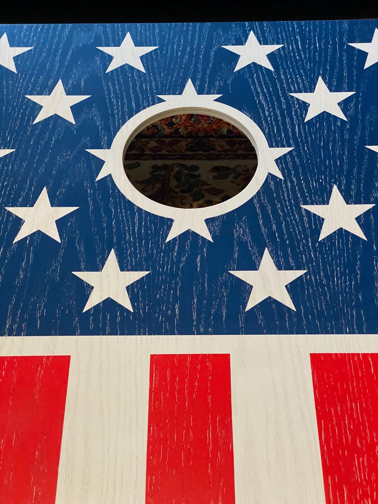GoSports 4 x 2 ft Flag Series Wood Cornhole Sets – American Flag or State Flags – Includes 2 Regulation Size Boards, 8 Bean Bags, Carrying Case and Rules customer photo 1
