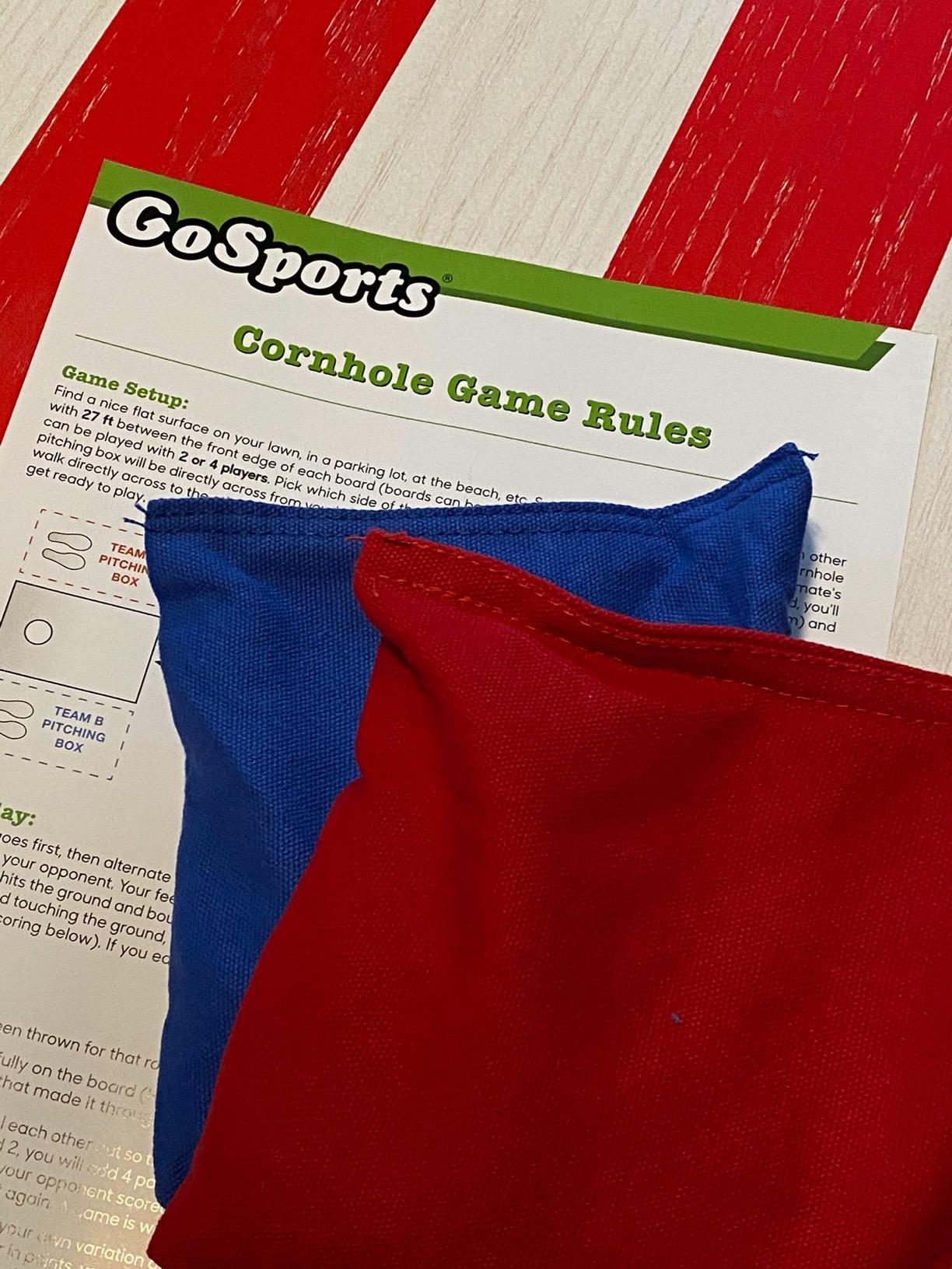 GoSports 4 x 2 ft Flag Series Wood Cornhole Sets – American Flag or State Flags – Includes 2 Regulation Size Boards, 8 Bean Bags, Carrying Case and Rules customer photo 2