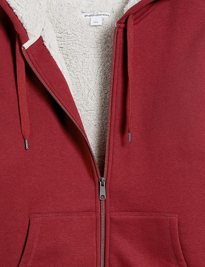 Amazon Essentials Men's Sherpa-Lined Full-Zip Fleece Hoodie Sweatshirt customer photo 1
