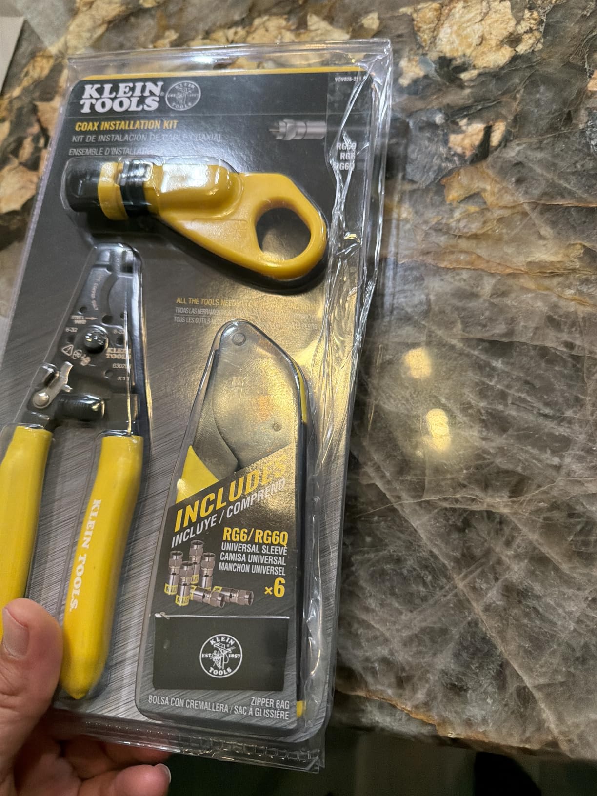Klein Tools VDV026-211 Coax Installation Kit with Crimp Tool, Cable Cutter, Stripper and F Connectors with Storage Bag customer photo 2