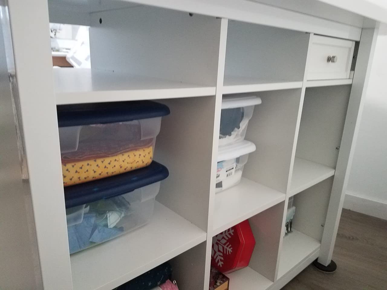 Sauder Craft Pro Series Craft Table/ Pantry cabinets, White finish customer photo 1