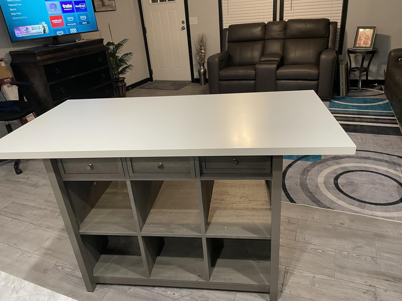 Sauder Craft Pro Series Craft Table/ Pantry cabinets, White finish customer photo 2
