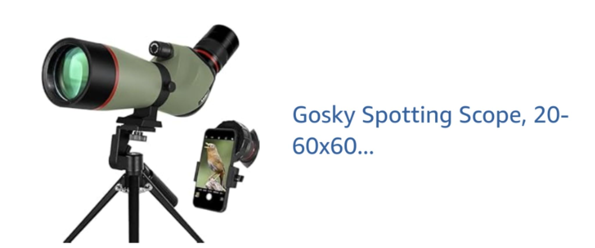 Gosky 20-60x60 HD Spotting Scope with Tripod, Carrying Bag and Scope Phone Adapter - BAK4 45 Degree Angled Spotter Scope Bird Watching Wildlife Scenery customer photo 1