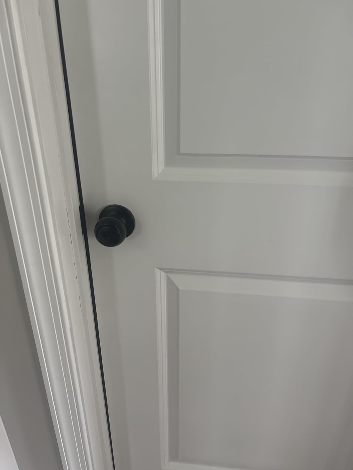 Amazon Basics Exterior Door Knob With Lock, Coastal, Easy to Install, Matte Black customer photo 2