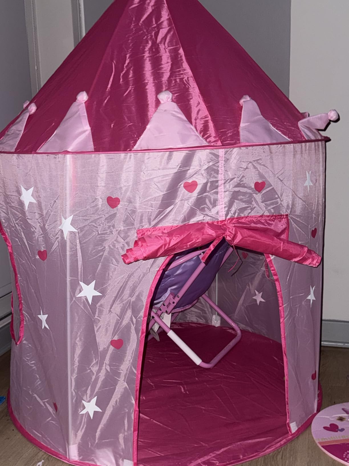 Knight Castle Kids Play Tent for Toddlers - Gray Red Portable Pop Up Tent customer photo 2