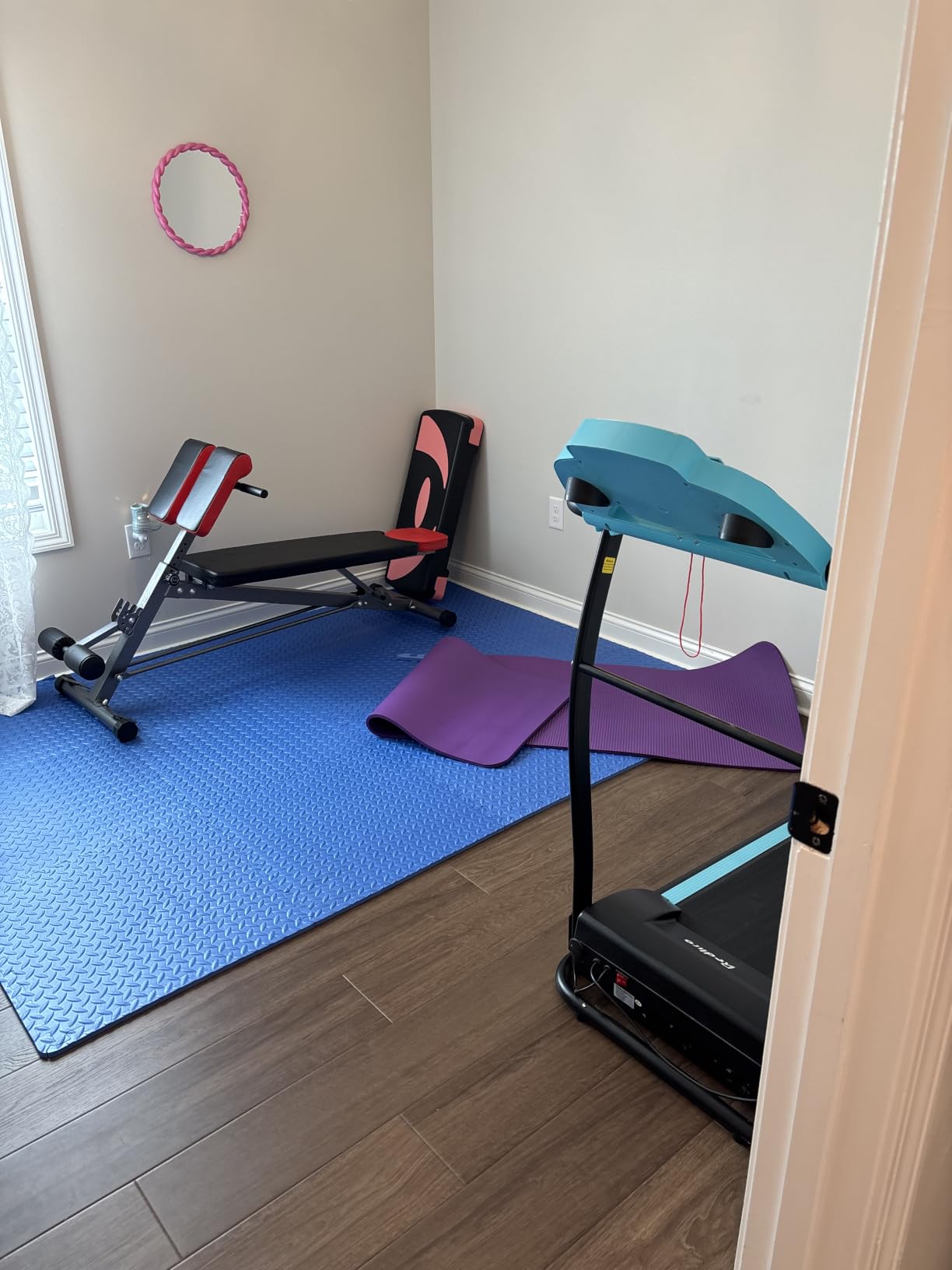 Finer Form Multi-Functional Adjustable Weight Bench and Roman Chair | 8 Back Extension Levels, Chest Press, Sit Ups, Flat Decline Settings, Sturdy Steel Frame, Thick Pad, Workout Chart Included customer photo 1