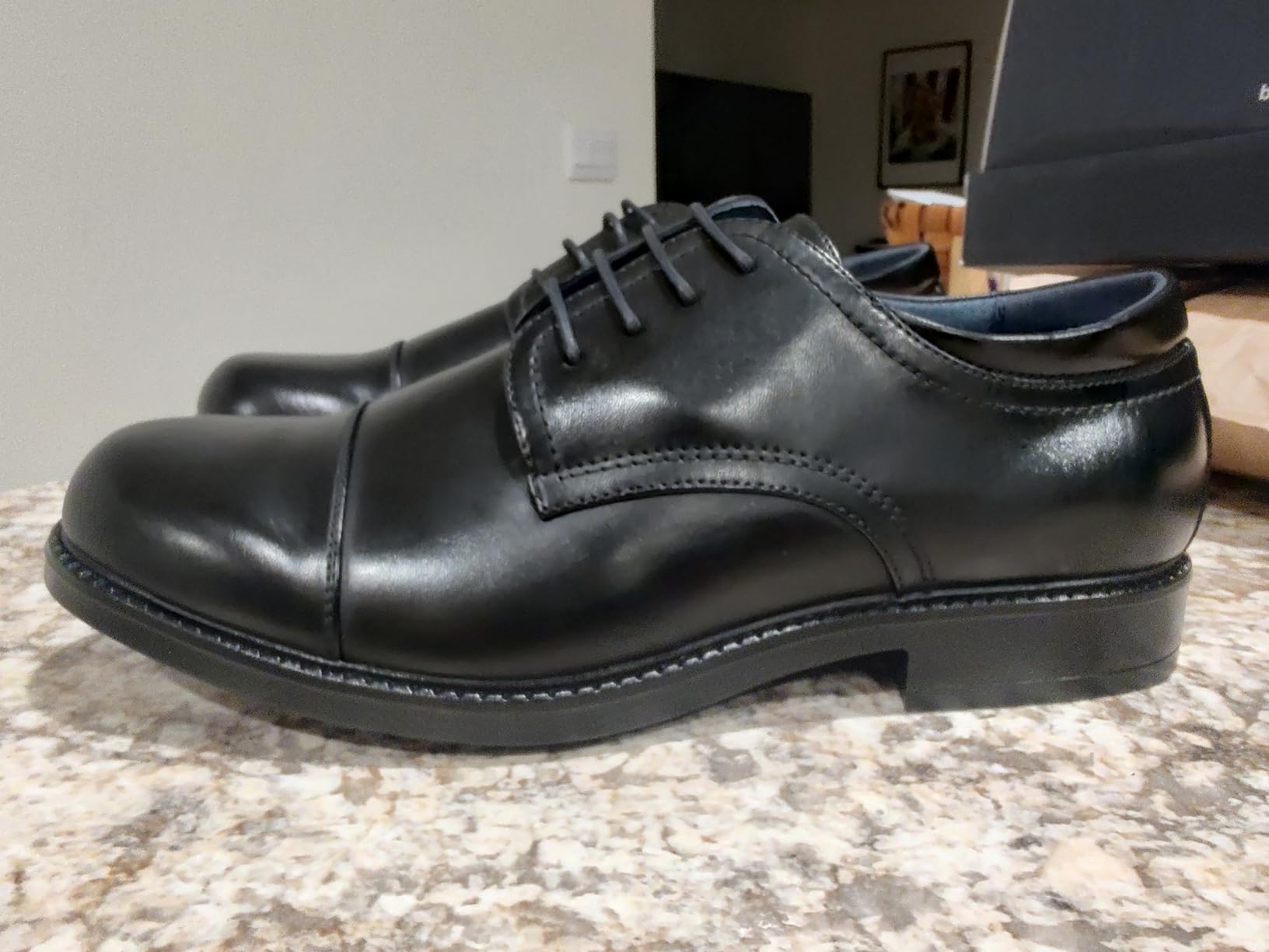 Bruno Marc Men's Dress Oxford Classic Cap Toe Shoes | Classic Cap Toe Oxfords, Lace-Up, for Weddings, Office, Daily Commutes, Nights Out, All-Day Comfort customer photo 2