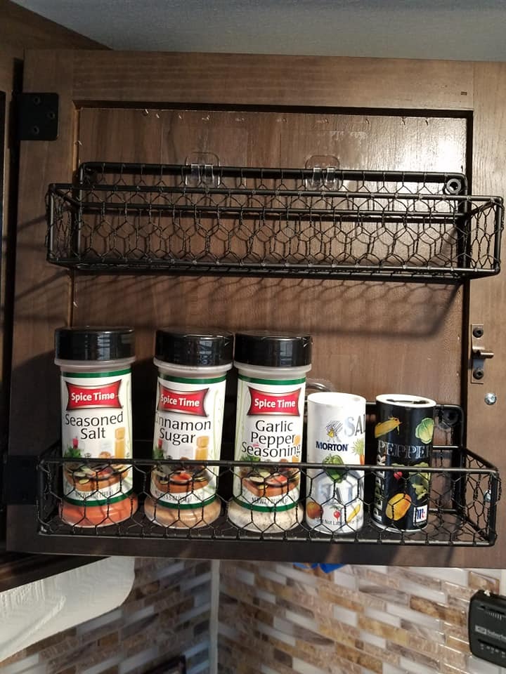 MyGift 12 Inch Black Wire Wall Spice Rack Set of 2 Seasoning Shelf customer photo 2