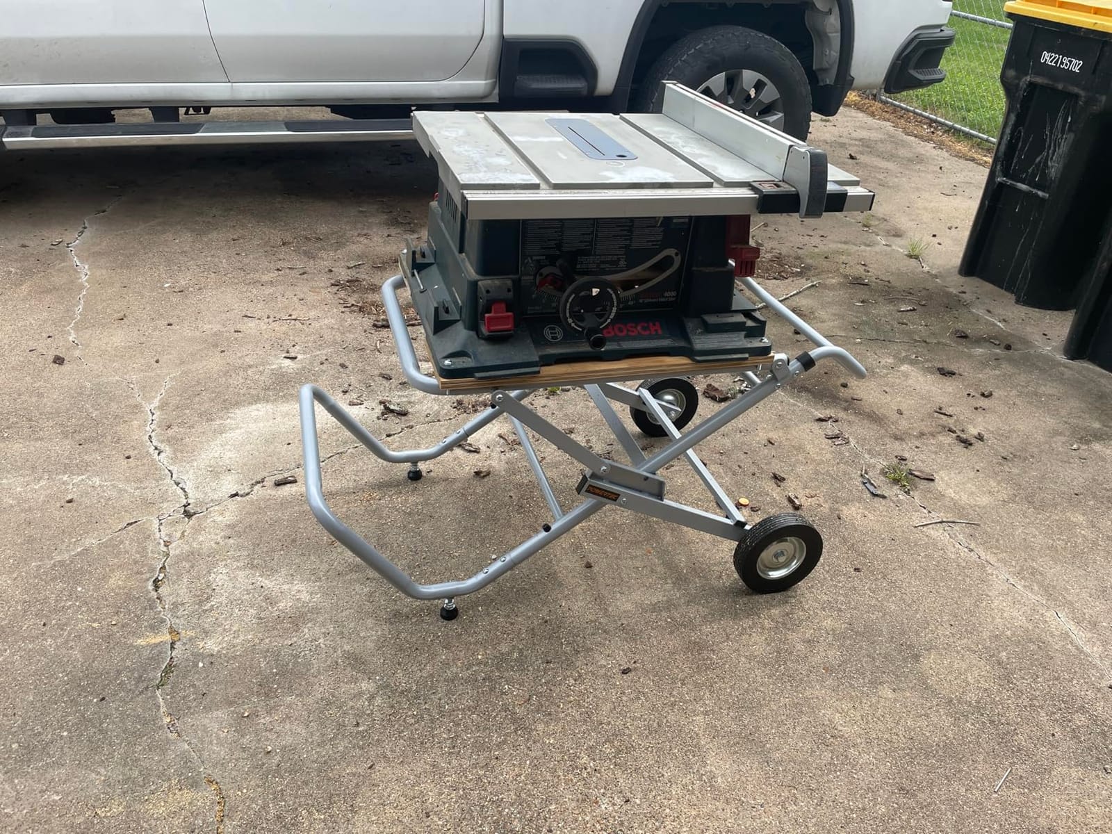 POWERTEC Table Saw Stand with Wheels, Portable Stand w/ 330Lbs Load Capacity, Foldable Design for Easy Storage in Garage, Compatible with Dewalt Table Saw (MT4009) customer photo 1