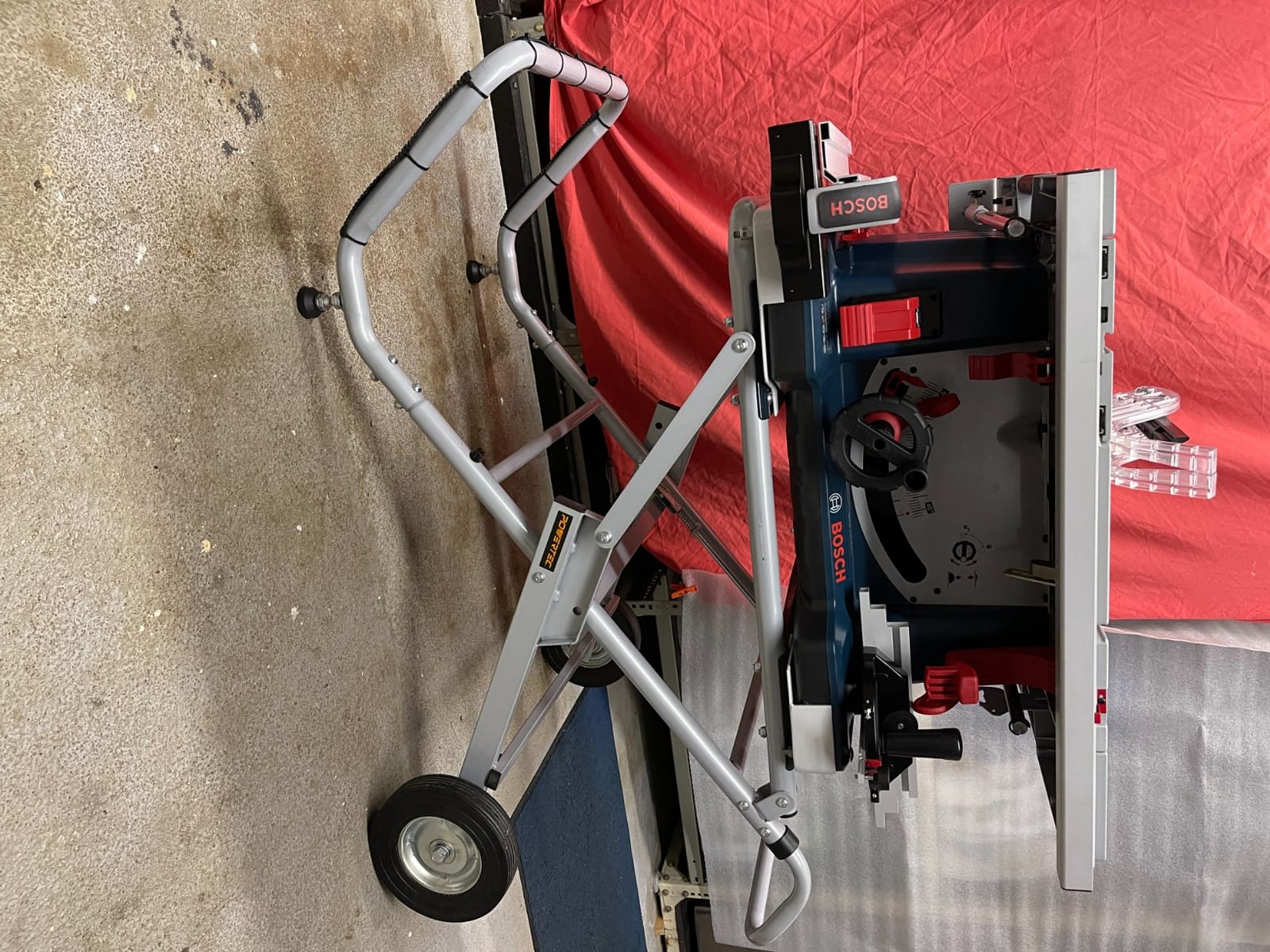 POWERTEC Table Saw Stand with Wheels, Portable Stand w/ 330Lbs Load Capacity, Foldable Design for Easy Storage in Garage, Compatible with Dewalt Table Saw (MT4009) customer photo 2